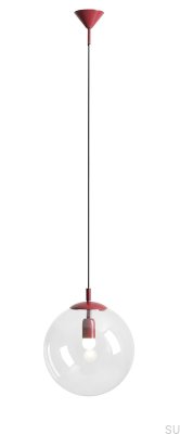 Globe Metal Burgundy Hanging Lamp