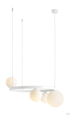 Garda 4 Ring Metal White Hanging Lamp
