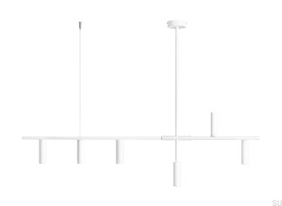 Trevo 6 Metal White Hanging Lamp
