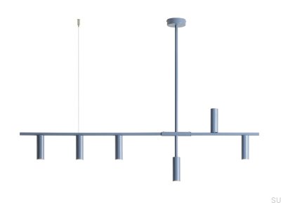 Trevo 6 Metal Blue Hanging Lamp