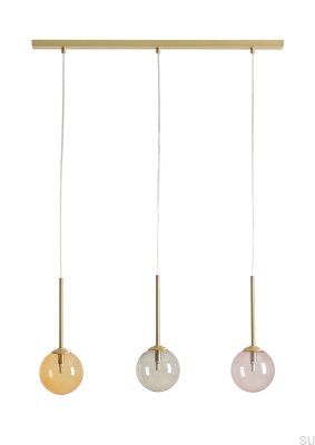 Bosso 3 Multicolour Brass Hanging Lamp