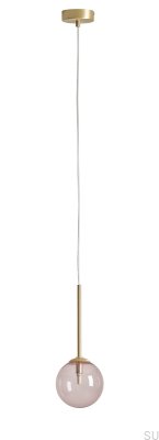 Bosso Mini 14 Multicolour Dusty Rose Brass Pendant Lamp