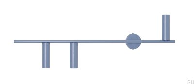 Trevo 3 Metal Blue Wall Lamp (Left)