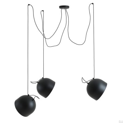 Noor 3 Metal Black Hanging Lamp
