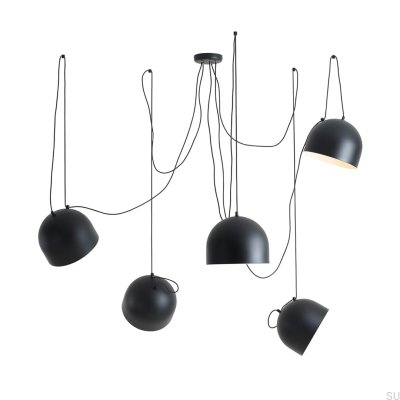 Noor 5 Metal Black Hanging Lamp