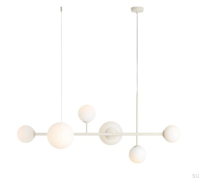 Dione 6 Metal Cream Hanging Lamp