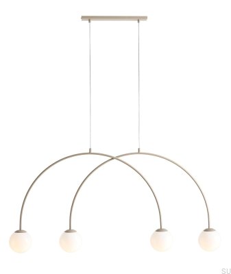 Una 4 S Metal Beige Hanging Lamp