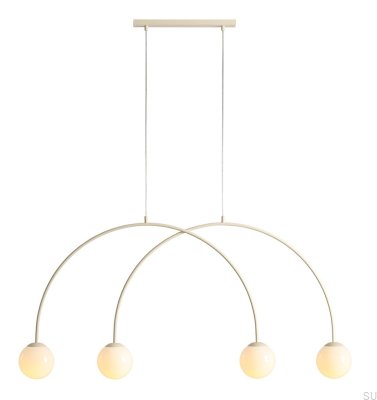 Una 4 S Metal Cream Hanging Lamp