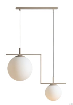 Zac 2 Metal Beige Hanging Lamp