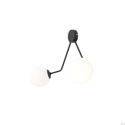 Holm 2 Metal Black Wall Lamp