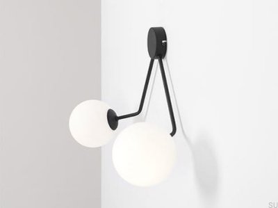 Holm 2 Metal Black Wall Lamp