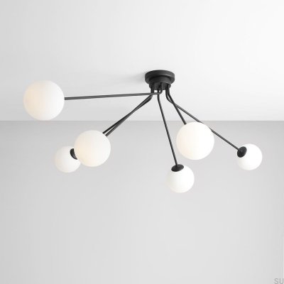 Holm 6 Metal Black Ceiling Light