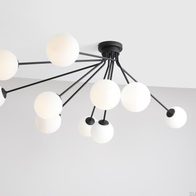 Holm 10 Metal Black Ceiling Light