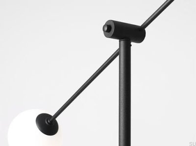 Ohio Black Floor Lamp Metal Black with Milky Shade