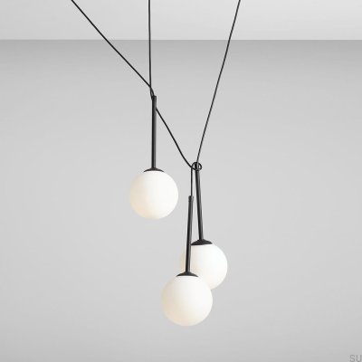Bosso 3 Metal Black Hanging Lamp