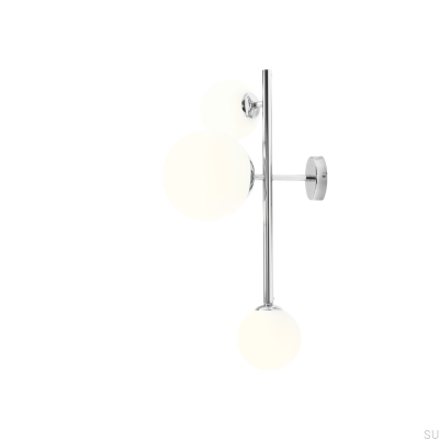 Dione 3 Metal Silver Chrome Wall Lamp