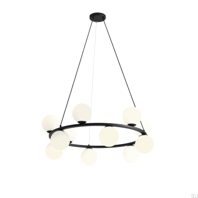 Krone 12 Metal Black Hanging Lamp