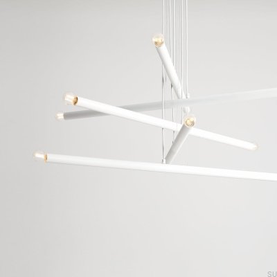 Tubo 10 Metal White Hanging Lamp