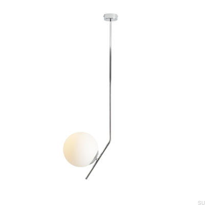 Gallia Long Metal Silver Chrome Ceiling Light