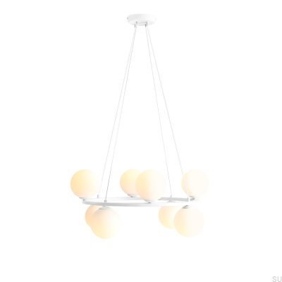 Krone 8 Metal White Hanging Lamp