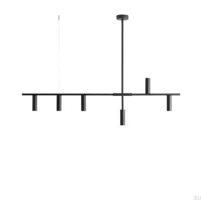 Trevo 6 Metal Black Hanging Lamp