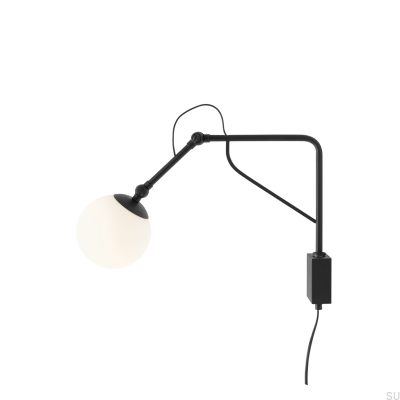 Soho Glass Small Metal Black Wall Lamp