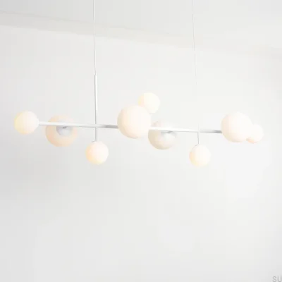Dione 9 Metal White Hanging Lamp