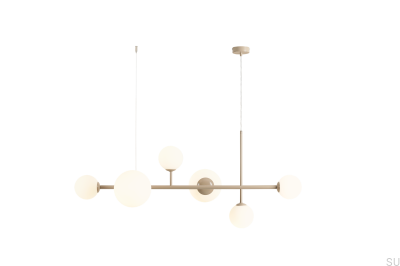 Dione 6 Metal Beige Hanging Lamp