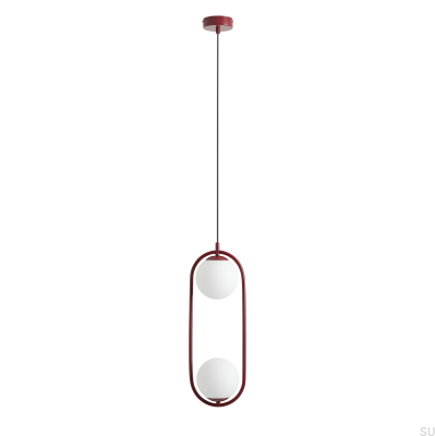 Riva 2 Metal Burgundy Hanging Lamp