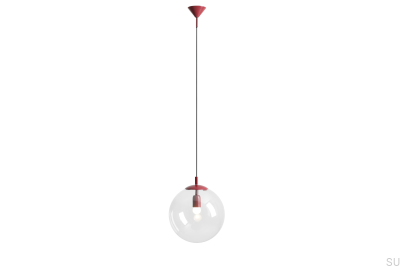 Globe Metal Burgundy Hanging Lamp