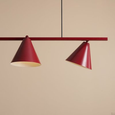 Hanging lamp Form 4 Metal Burgundy