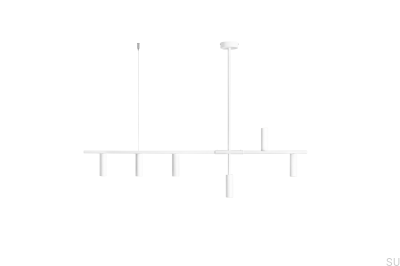 Trevo 6 Metal White Hanging Lamp