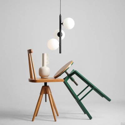 Fin 3 S Metal Black Hanging Lamp