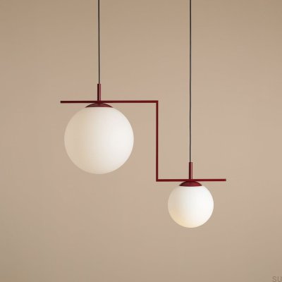 Zac 2 Metal Burgundy Hanging Lamp