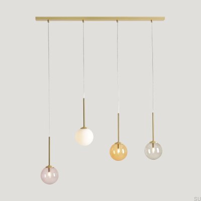 Bosso 4 Multicolour Brass Hanging Lamp