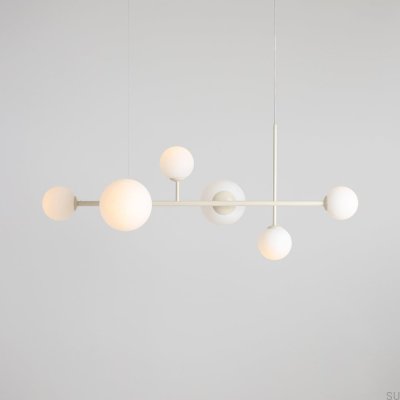 Dione 6 Metal Cream Hanging Lamp