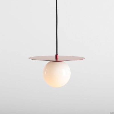 Loop S Metal Burgundy Hanging Lamp