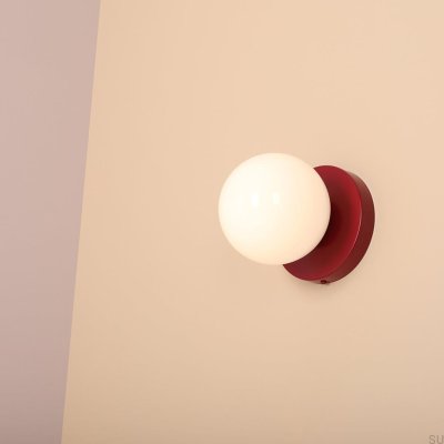 Wall lamp Ball II S Metal Burgundy