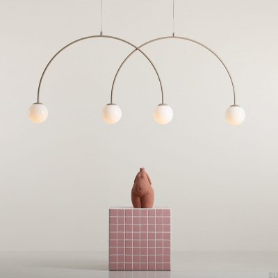 Una 4 L Metal Beige Hanging Lamp