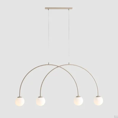 Una 4 S Metal Beige Hanging Lamp