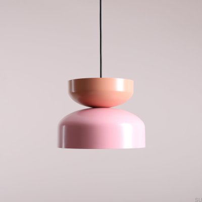Tula Metal Hanging Lamp Pink with Coral