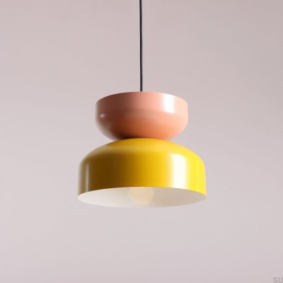 Tula Metal Pendant Lamp Mustard and Coral
