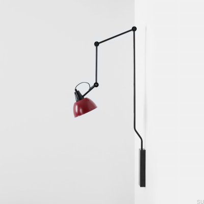 Aida Gloss Metal Burgundy Wall Lamp