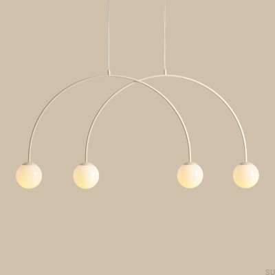 Una 4 S Metal Cream Hanging Lamp