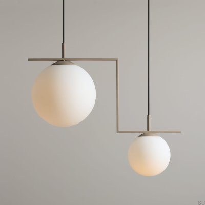 Zac 2 Metal Beige Hanging Lamp