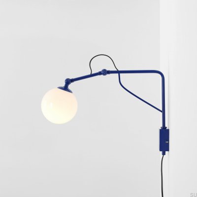 Soho Glass Small Metal Cobalt Wall Lamp