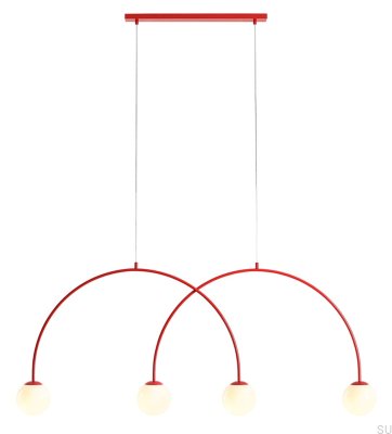 Una 4 Metal Red Hanging Lamp