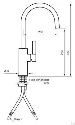 ARM180 Brass Black Platinum Kitchen Faucet