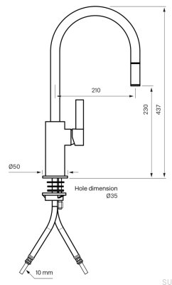 Pull-out kitchen faucet ARM375 Brass Black Platinum