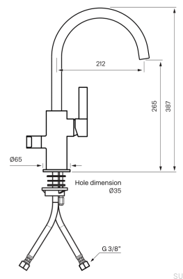 Kitchen faucet with dishwasher valve ARM384 Brass Black Chrome